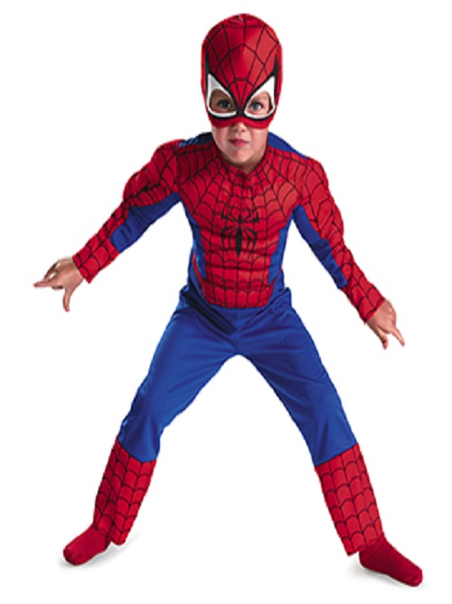 toddler spiderman wih muscles