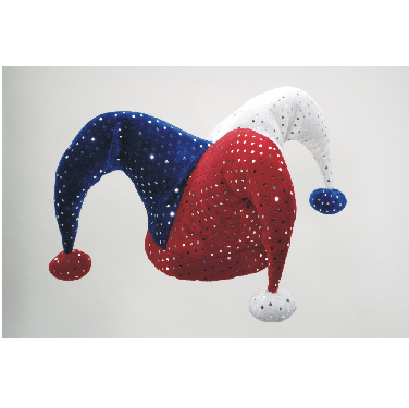 patriotic red white and blue sequin jester hat