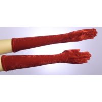 Velvet Long Red Gloves