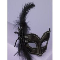 Masquerade Black Feather Mask