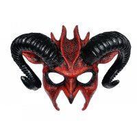 Venetian Horned Red Devil Mask