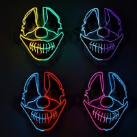 Neon light clown or purge mask